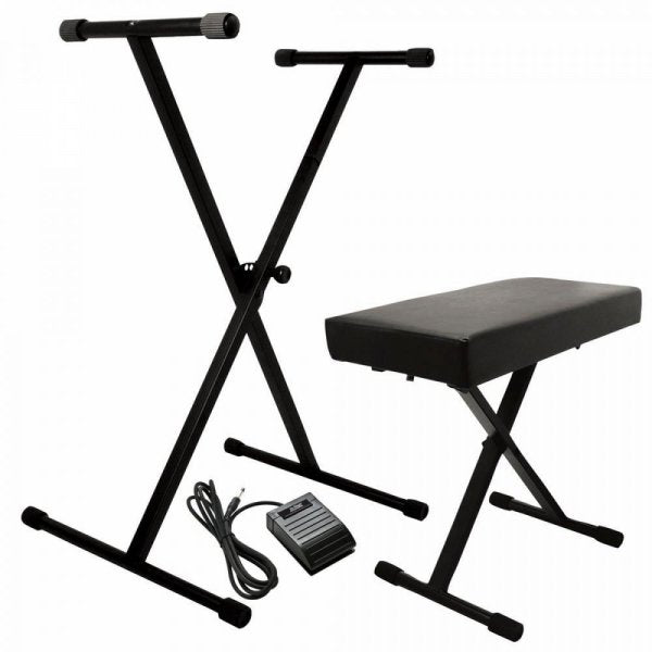 (NEW) On-Stage KPK6520-CB Keyboard Stand and Bench Pack with Keyboard Sustain Pedal
