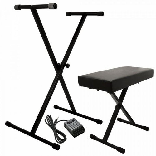 (NEW) On-Stage KPK6520-CB Keyboard Stand and Bench Pack with Keyboard Sustain Pedal
