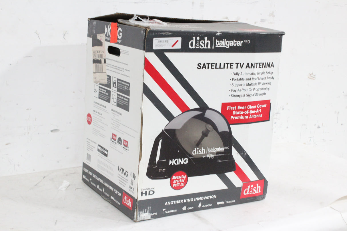 King VQ4900 DISH Tailgater Pro Premium Portable Satellite Antenna w/ Soft Carrying Case in Original Box