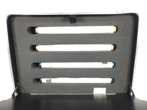 Kino Mini Flo Kit w/ (2) Kino Flo F14T12, (4) Power Cables, (2) Ballast 12V Single, Kino Flo Power Supply 12VDC/6AMP, in Hard Carry Case