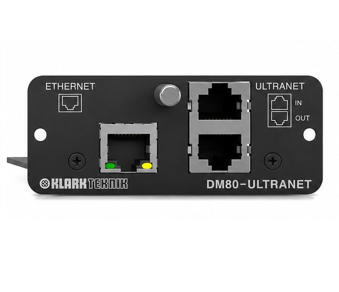 Klark Teknik KT-DM80-ULTRANET ULTRANET Expansion Module w/ 16 x 16 Channel Audio Networking and Ethernet Connectivity