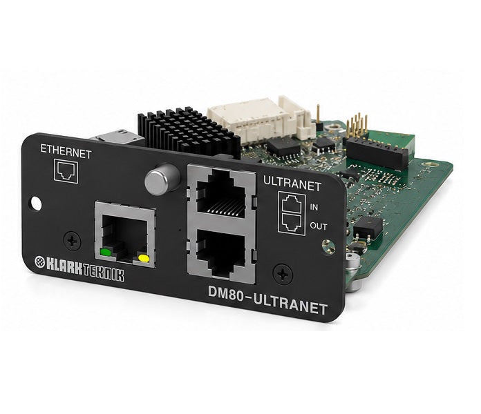 Klark Teknik KT-DM80-ULTRANET ULTRANET Expansion Module w/ 16 x 16 Channel Audio Networking and Ethernet Connectivity