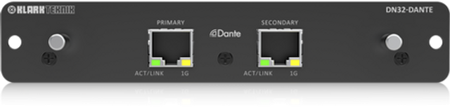 Klark Teknik KT-DN32-DANTE  Audinate Dante Expansion Module w/ up to 32 Bidirectional Channels