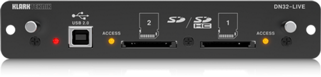 Klark Teknik DN32-LIVE SD/SDHC and USB 2.0 Expansion Module for 32 Bidirectional Channels of Live Recording/Playback