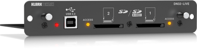 Klark Teknik DN32-LIVE SD/SDHC and USB 2.0 Expansion Module for 32 Bidirectional Channels of Live Recording/Playback