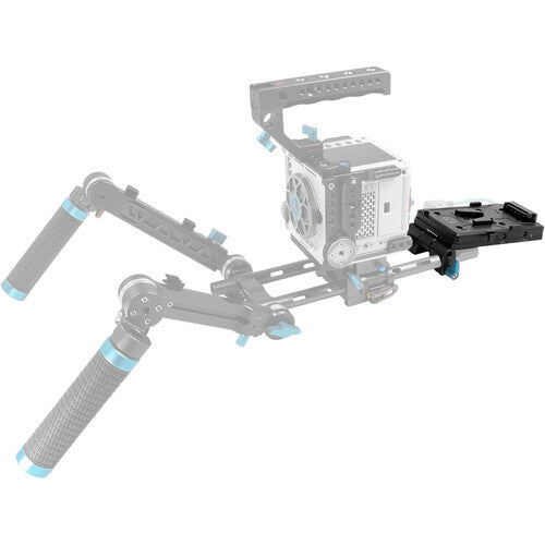Kondor Blue KB-CineVMP-Bk Cine Battery Plate with 15mm Rod Clamp (V-Mount)