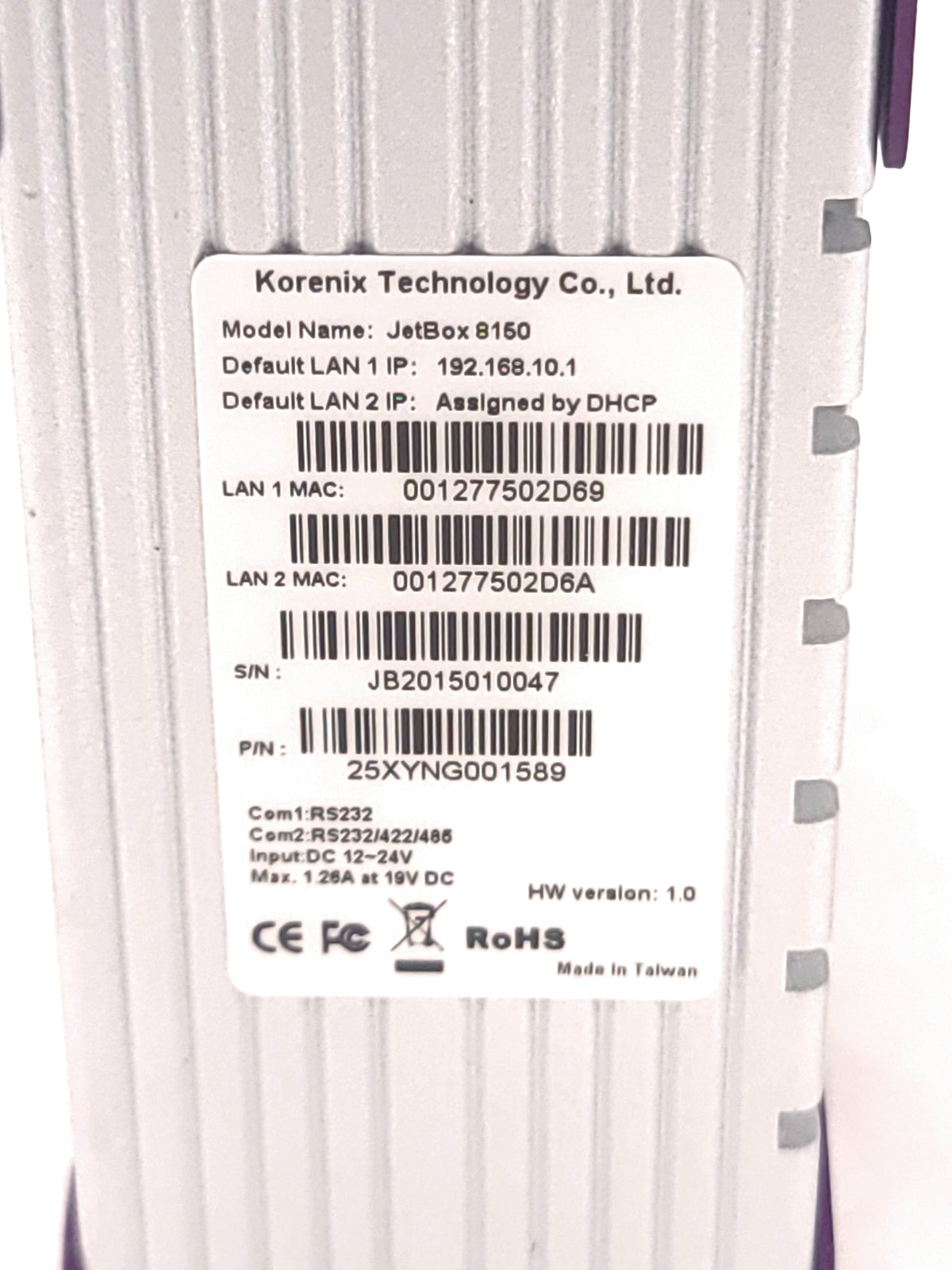 Korenix Technology Co JetBox8150 High Performance Multimedia Processor