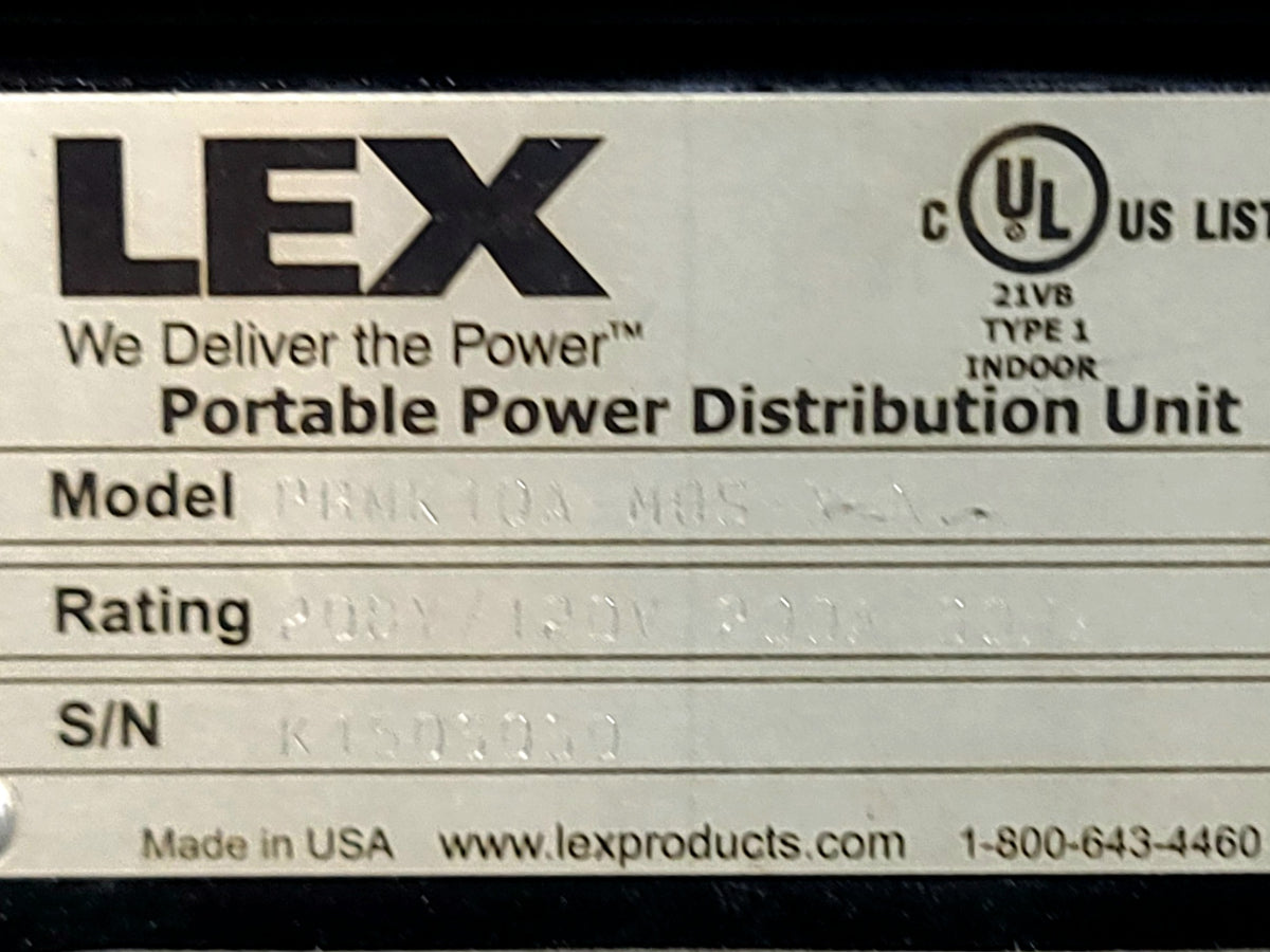LEX PRMK 10A-M05-X-N Portable Power Distribution Unit in Wheeled Road Case