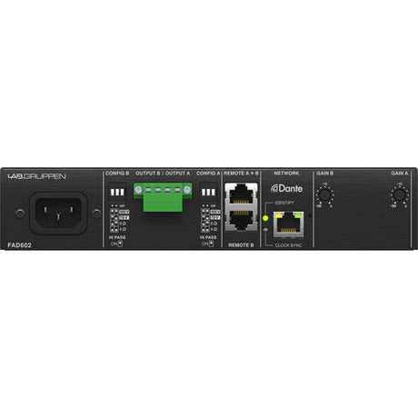Lab Gruppen FAD602_US1 2 x 60 Watt Commercial Amplifier with Direct Drive Technology, Dante Networking and Energy Star Certification