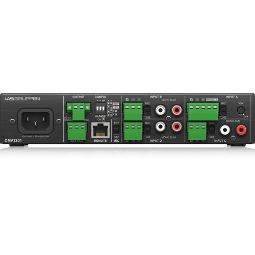 Lab.Gruppen CMA1201 120W Commercial Mixer Amplifier w/ 4 Inputs and Energy Star Certification