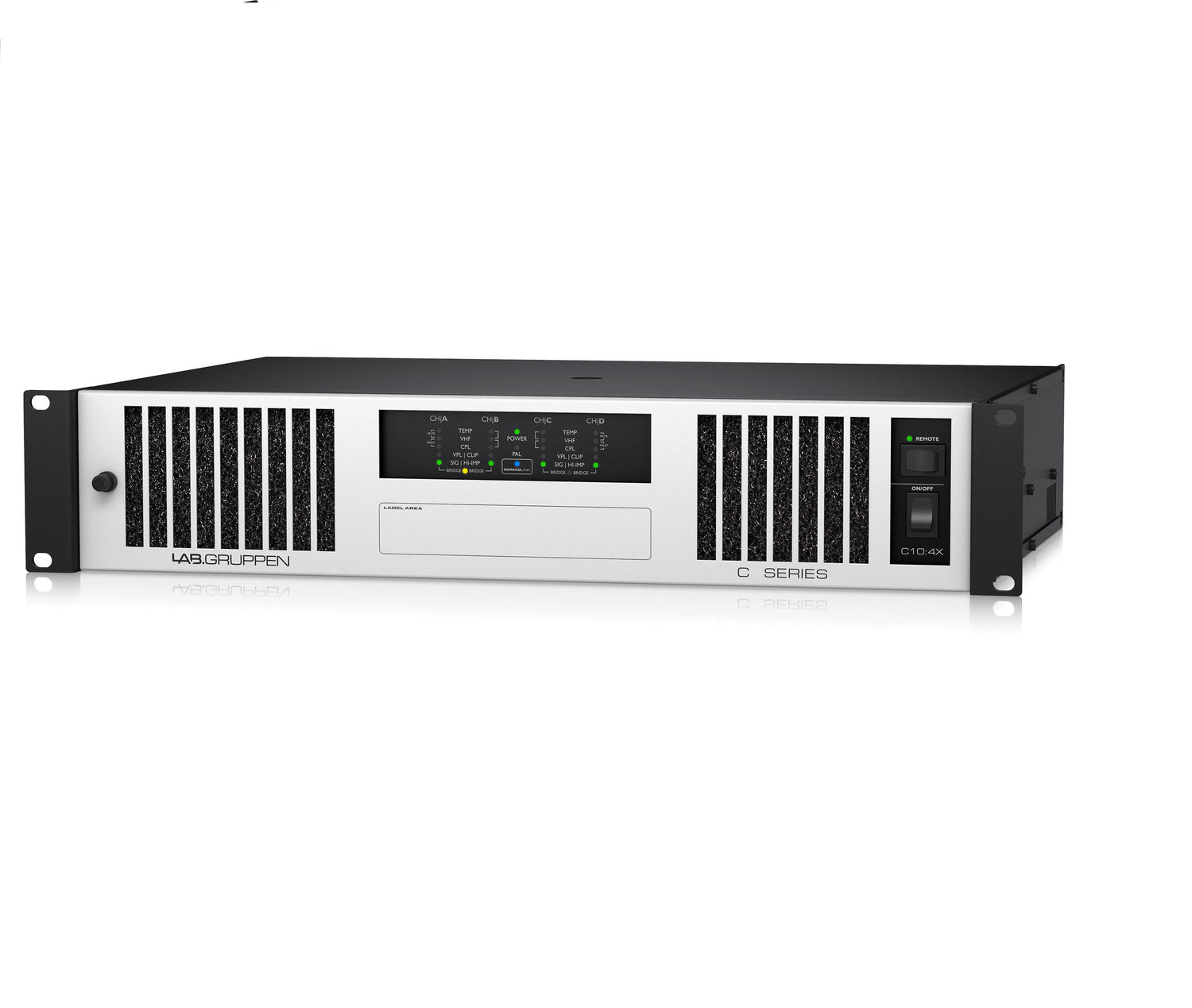Lab.Gruppen C 10:4X 1000W 4-Channel Amplifier w/ NomadLink Network Monitoring and Dedicated Control for Install Applications