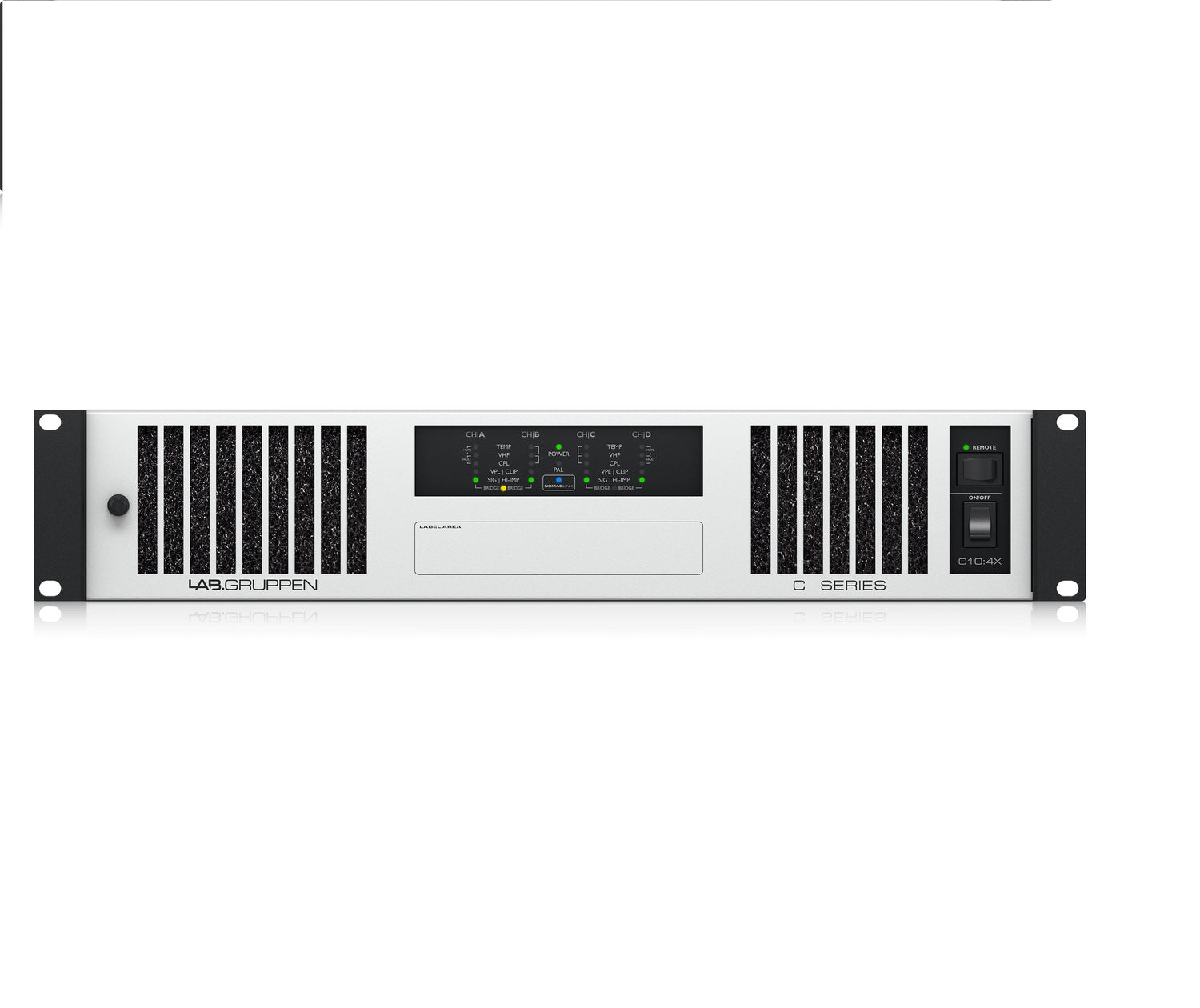 Lab.Gruppen C 10:4X 1000W 4-Channel Amplifier w/ NomadLink Network Monitoring and Dedicated Control for Install Applications