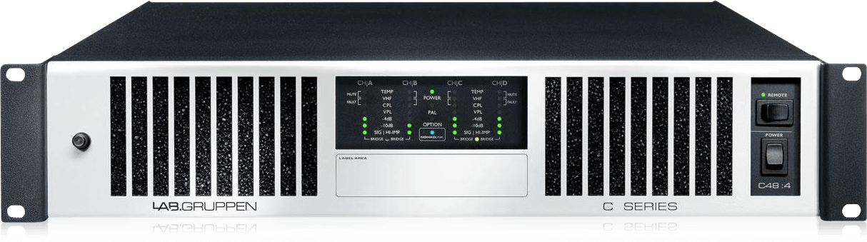 Lab.Gruppen C 48:4 4,800W 4-Channel Amplifier w/ NomadLink Network Monitoring and Dedicated Control for Install Applications