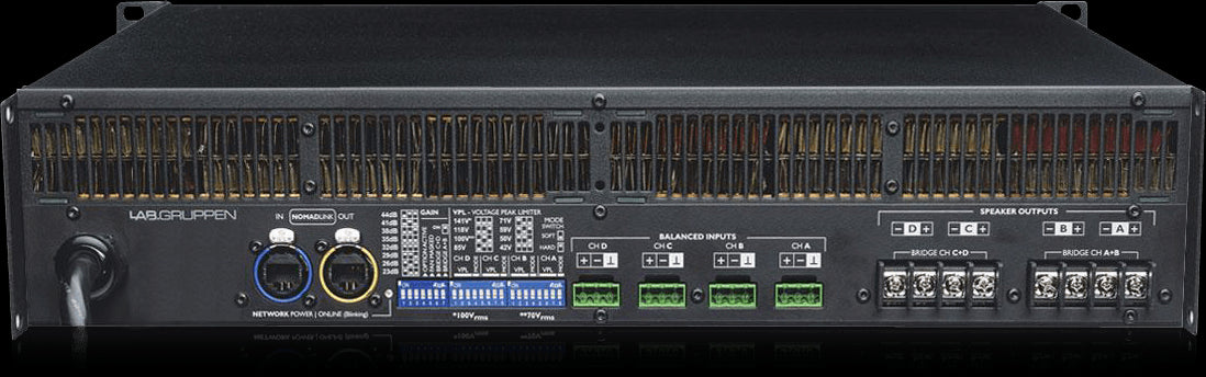 Lab.Gruppen C 5:4X 500W 4-Channel Amplifier w/ NomadLink Network Monitoring and Dedicated Control for Install Applications