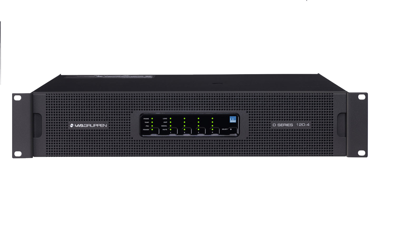 Lab.Gruppen D 120:4L 12,000W Amplifier w/ 4 Flexible Output-Channels, Lake Digital Signal Processing and Digital Audio Networking for Installation Applications