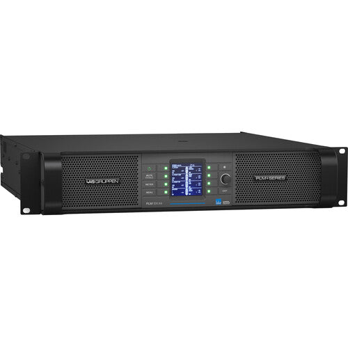 Lab.Gruppen PLM 12K44 BP 12,000-Watt Amplifier w/ 4 Flexible Output Channels on Binding Post Connectors and Lake Digital Signal Processing + Digital Audio Networking for Touring Applications