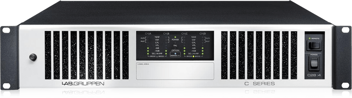 Lab Gruppen C 28:4_US1 2,800 Watt 4-Channel Amplifier with NomadLink Network Monitoring and Dedicated Control for Install Applications