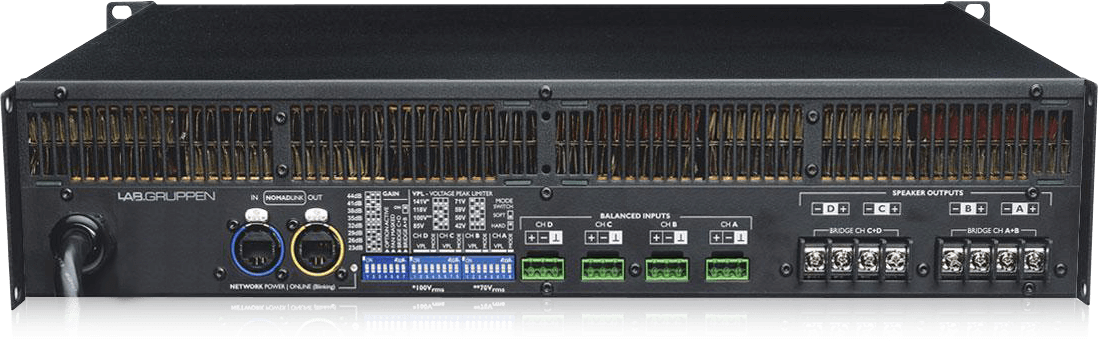 Lab Gruppen C 28:4_US1 2,800 Watt 4-Channel Amplifier with NomadLink Network Monitoring and Dedicated Control for Install Applications