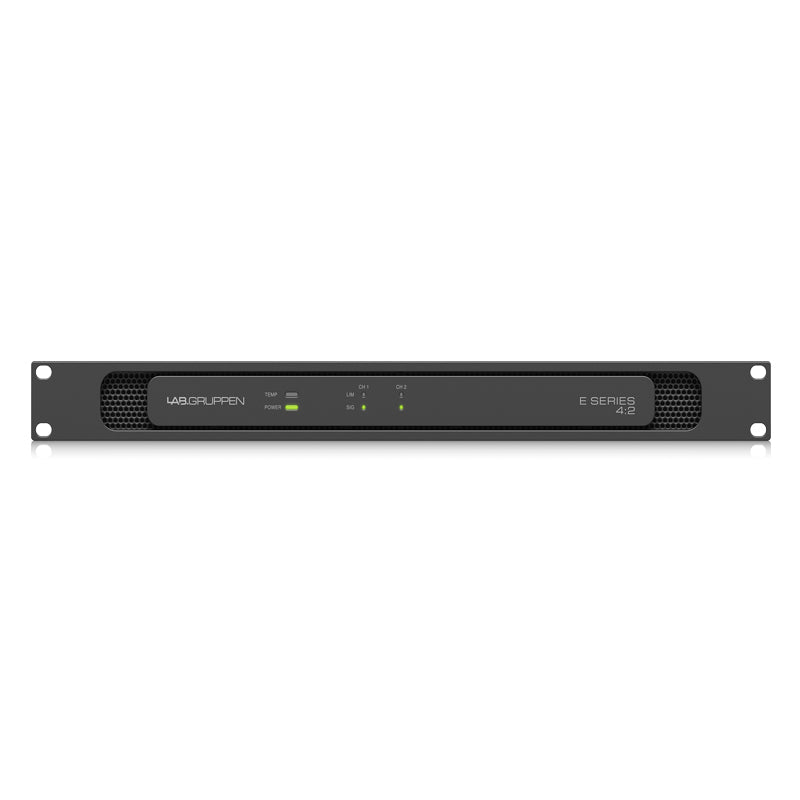 Lab Gruppen E 4:2_US1 400W Amplifier with 2 Flexible Output-Channels for Installation Applications