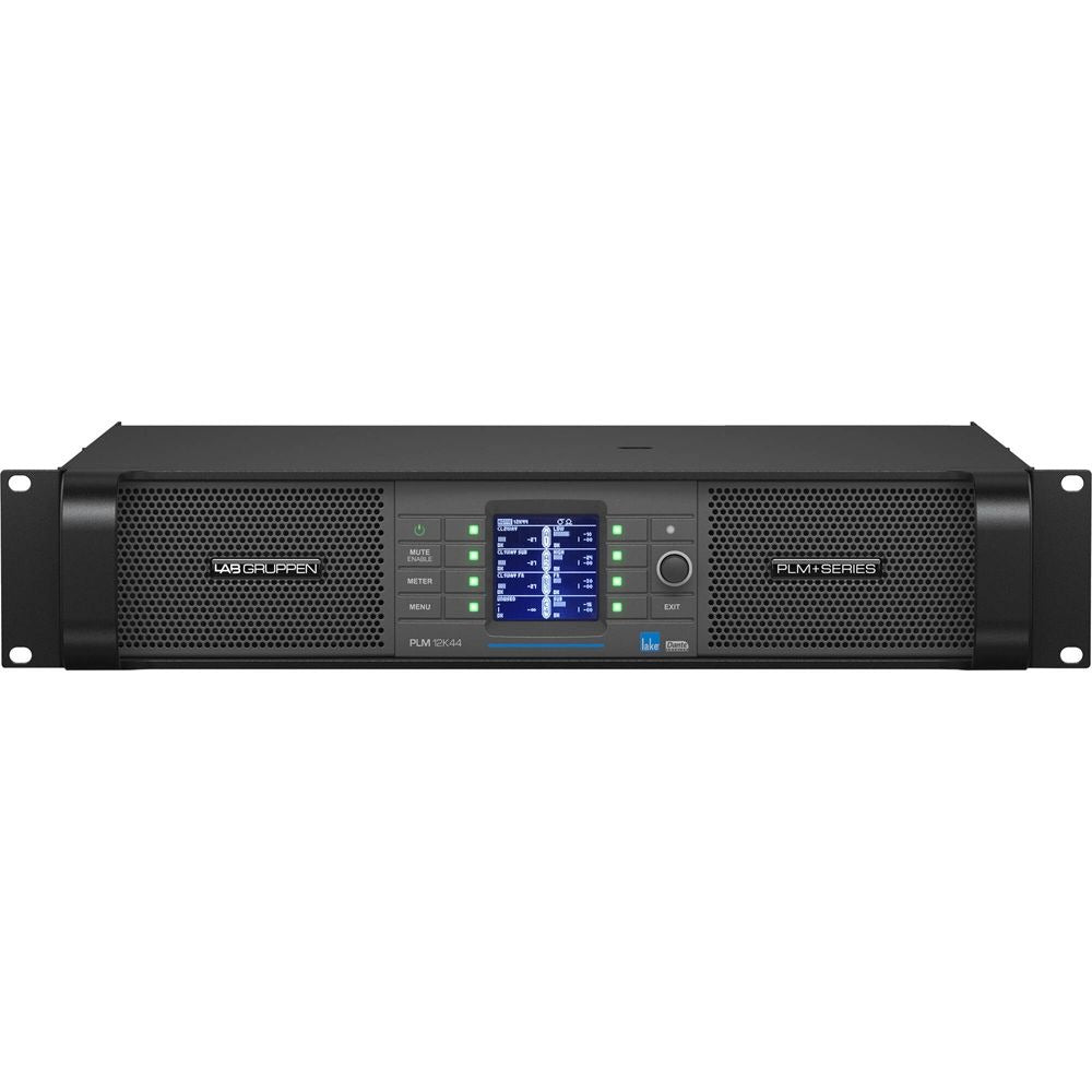 Lab Gruppen PLM 12K44 BP_002 12,000W Amplifier with 4 Flexible Output-Channels on Binding Post Connectors, Lake Digital Signal Processing and Digital Audio Networking for Touring Applications