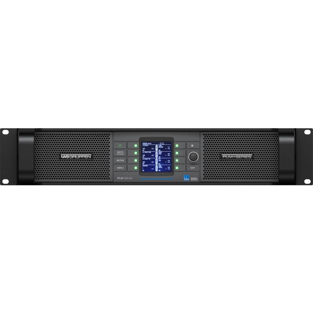 Lab Gruppen PLM 12K44 BP_002 12,000W Amplifier with 4 Flexible Output-Channels on Binding Post Connectors, Lake Digital Signal Processing and Digital Audio Networking for Touring Applications