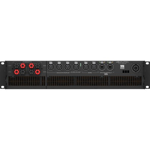 Lab Gruppen PLM 12K44 BP_002 12,000W Amplifier with 4 Flexible Output-Channels on Binding Post Connectors, Lake Digital Signal Processing and Digital Audio Networking for Touring Applications