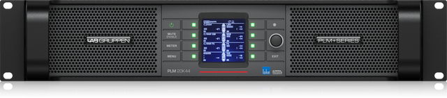 Lab Gruppen PLM 20K44 BP_002 20,000W Amplifier with 4 Flexible Output-Channels on Binding Post Connectors, Lake Digital Signal Processing and Digital Audio Networking for Touring Applications