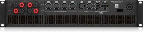 Lab Gruppen PLM 20K44 BP_002 20,000W Amplifier with 4 Flexible Output-Channels on Binding Post Connectors, Lake Digital Signal Processing and Digital Audio Networking for Touring Applications