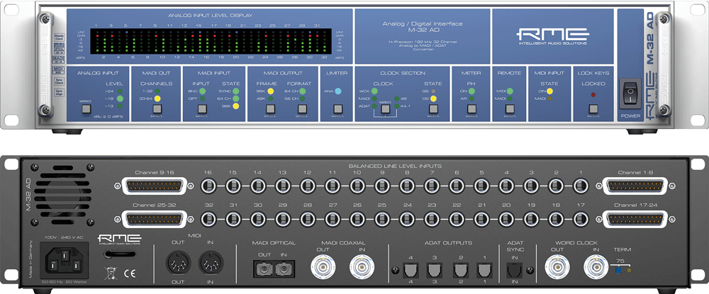 RME M-16 AD - 16-Channel High-End Analog to MADI/ADAT Converter