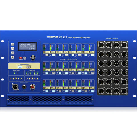 MIDAS DL431-UL 24 Input, 72 Output Active Microphone Splitter with Independent Midas Microphone Preamplifiers
