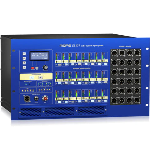 MIDAS DL431-UL 24 Input, 72 Output Active Microphone Splitter with Independent Midas Microphone Preamplifiers