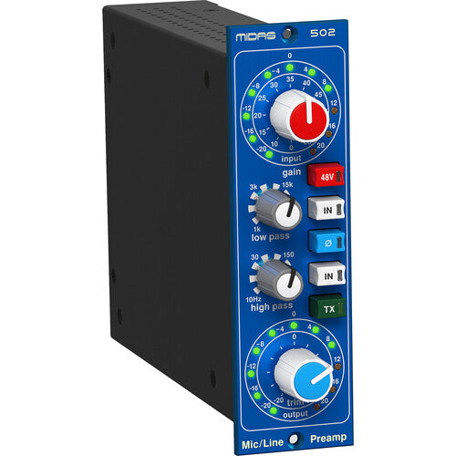 MIDAS MICROPHONE PREAMPLIFIER 502 500 Series Modular Midas Microphone Preamplifier with Classic XL4 Filters