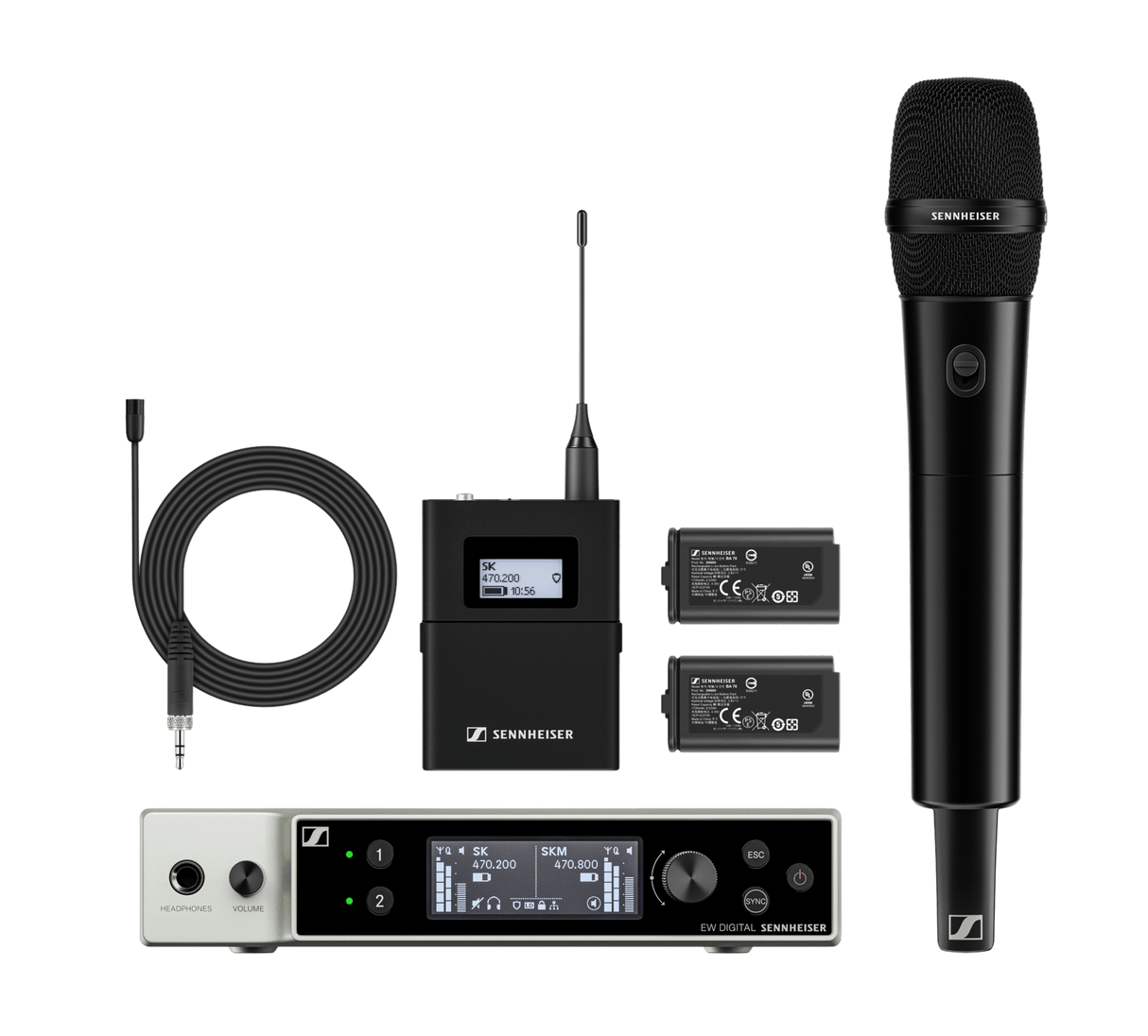 Sennheiser EW-DX 835-S Set Dual Handheld Microphone System - R1-9 Band