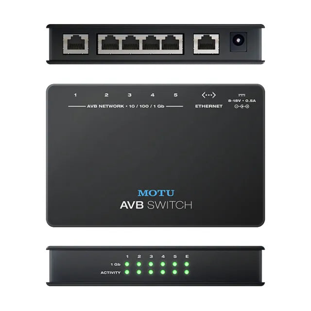 MOTU AVBSwitch Five-Port AVB Ethernet Switch