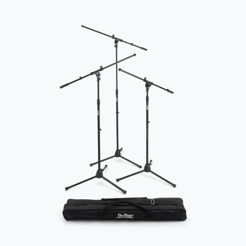 (NEW) On-Stage MSP7703-BB Three Euro Boom Mic Stands with Bag