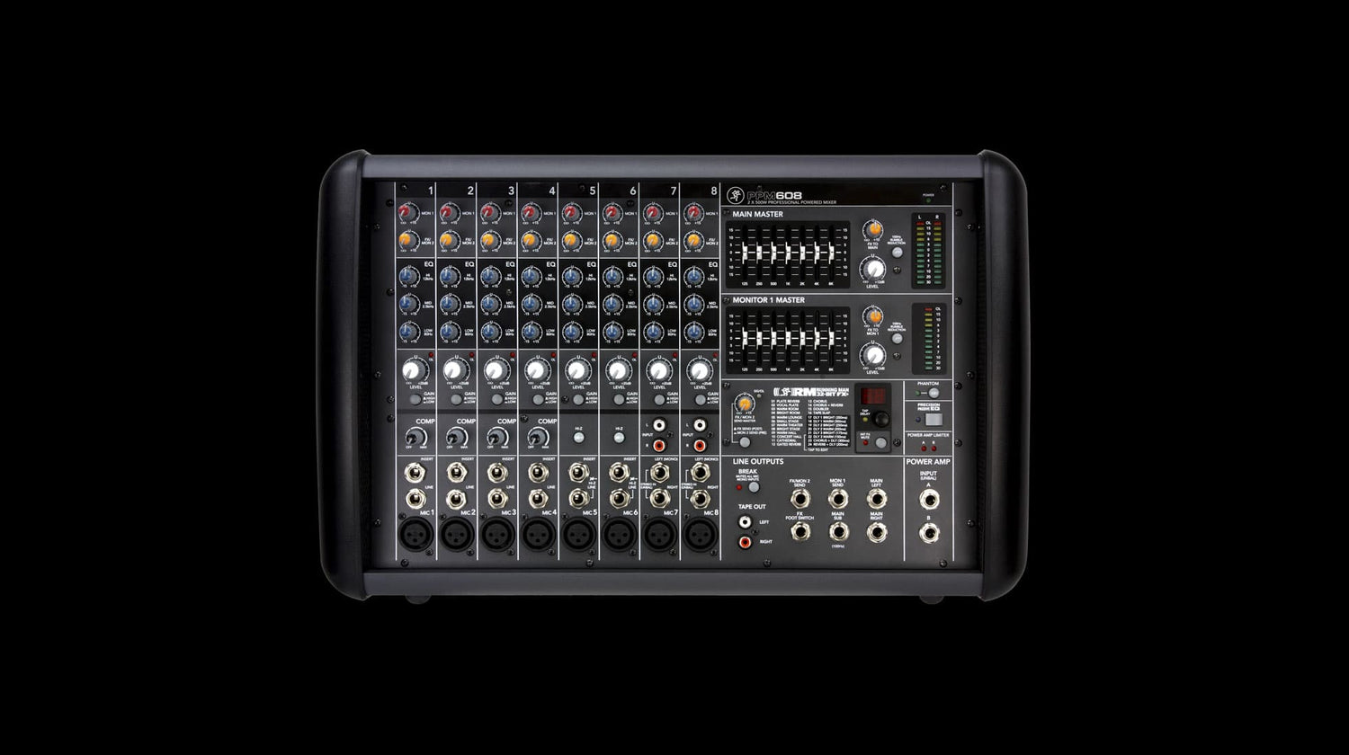 Mackie MCK-0026939-00 PPM608 8-channel Powered Mixer w/ Effects (1000W)