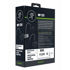 Mackie MCK-2049320-00 MP-220 Dual Dynamic Driver Professional In-Ear Monitors