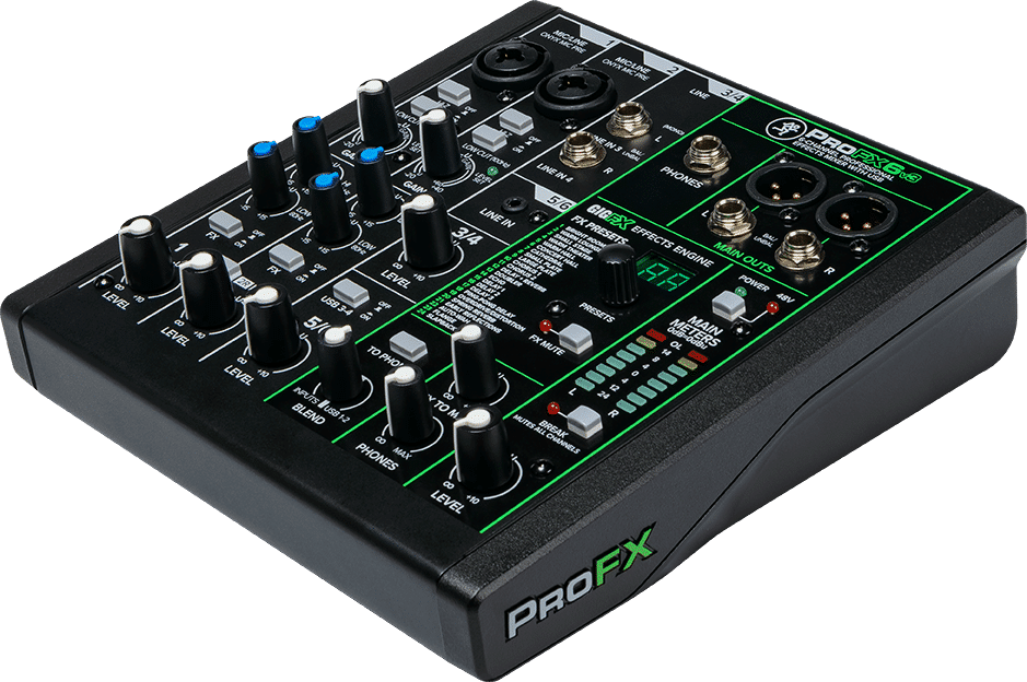Mackie MCK-2051299-00 ProFX6v3 6 Channel Professional Effects Mixer with USB