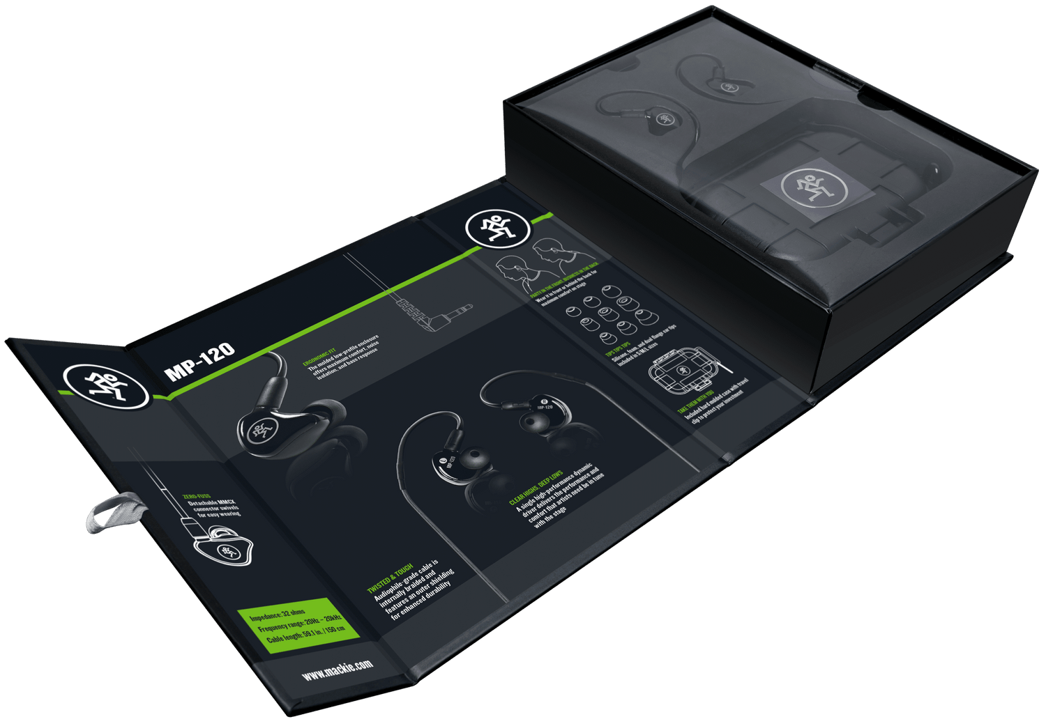 Mackie MCK-2052041-00 MP-120 BTA Single Dynamic Driver Professional In-Ear Monitors with Bluetooth(R) Adapter