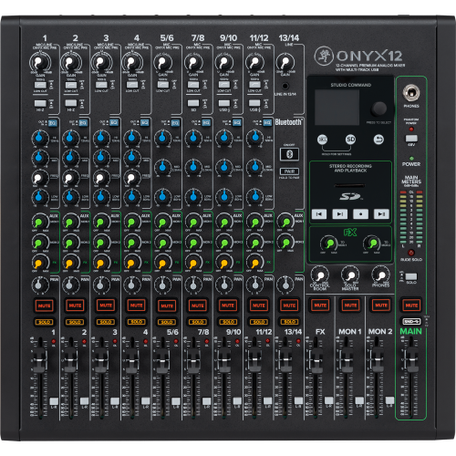 Mackie MCK-2053159-00 ONYX12 12-Channel Premium Analog Mixer with Multi-Track USB