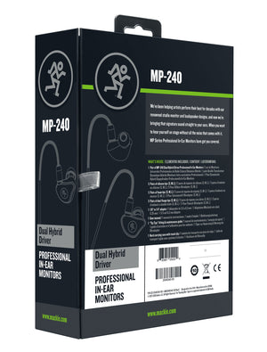 Mackie MP-240 BTA Dual Hybrid Driver Professional In-Ear Monitors with Bluetooth(R) Adapter