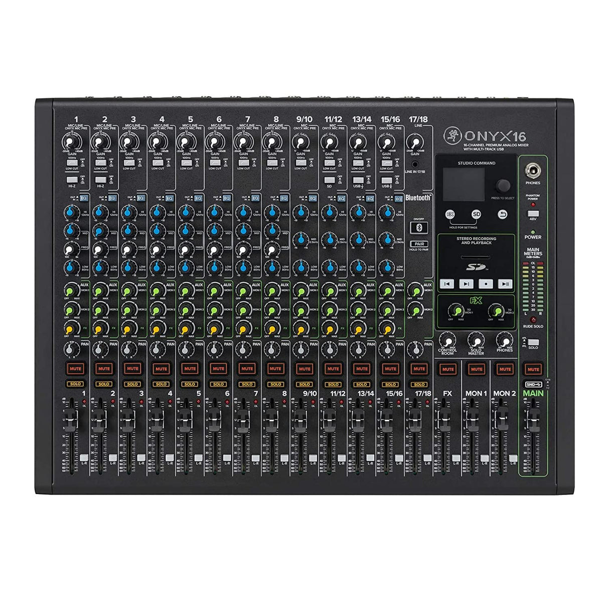Mackie Onyx16 16-Channel Premium Analog Mixer with Multi-Track USB