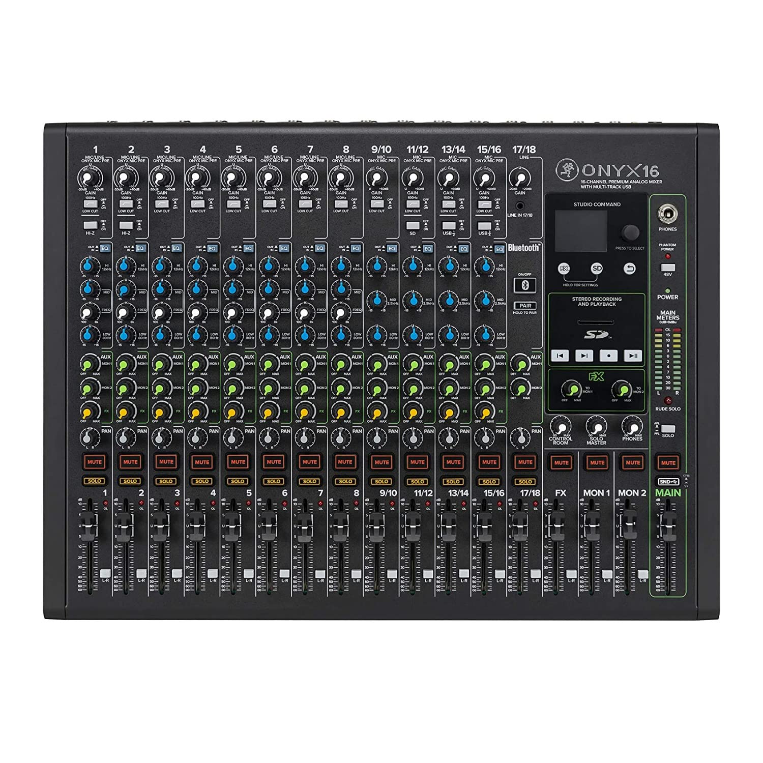 Mackie Onyx16 16-Channel Premium Analog Mixer with Multi-Track USB