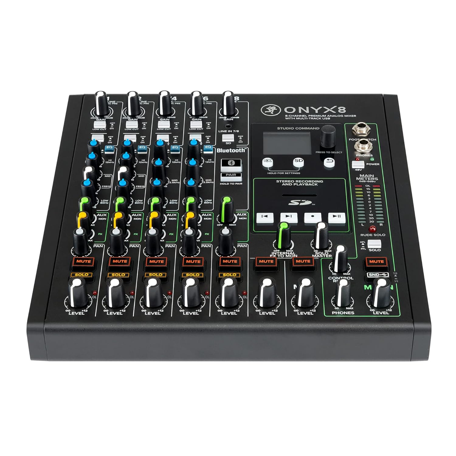 Mackie Onyx8 8-Channel Premium Analog Mixer with Multi-Track USB