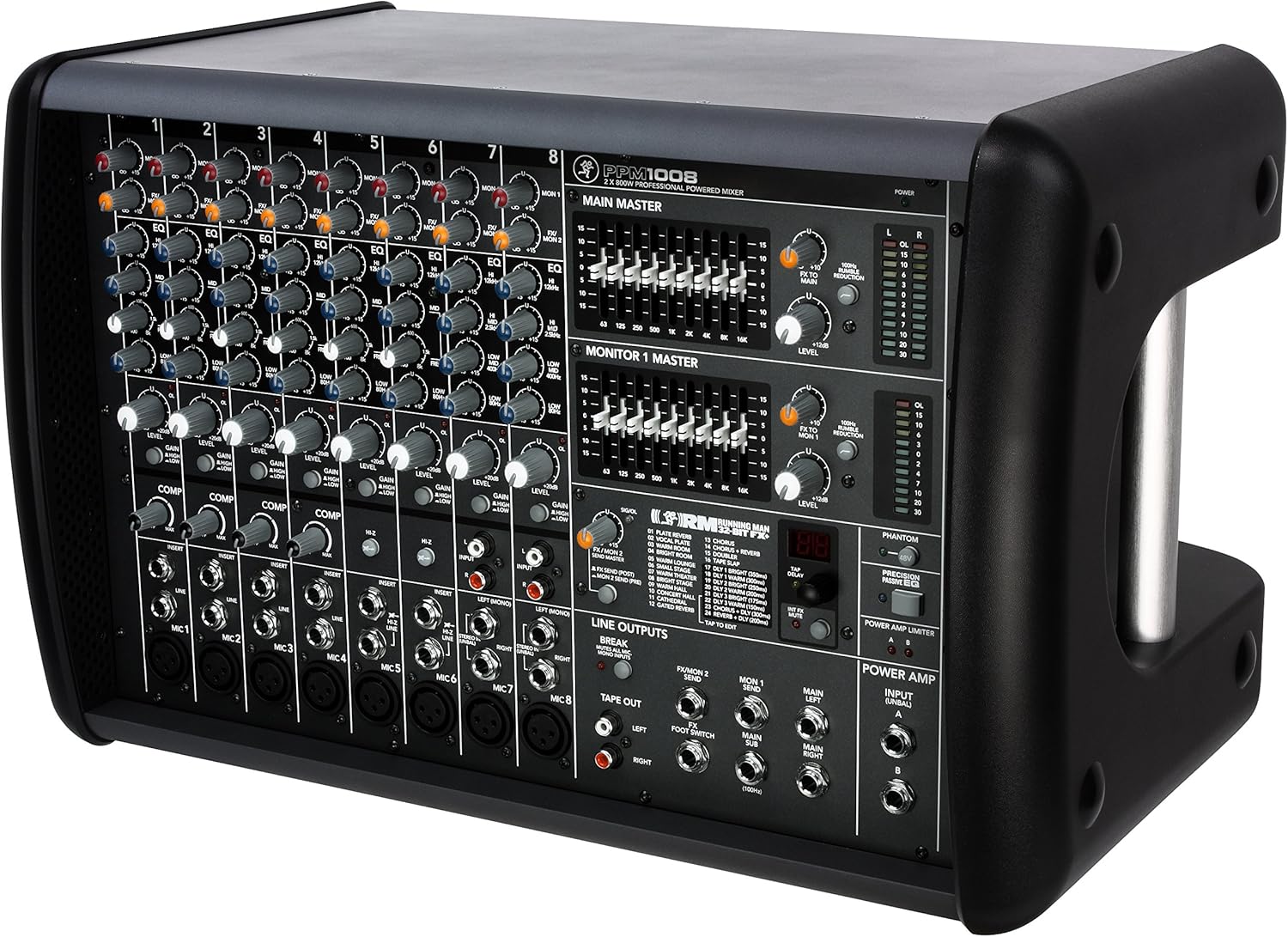 Mackie PPM1008 1600W 8-Channel Powered Mixer w/ Effects