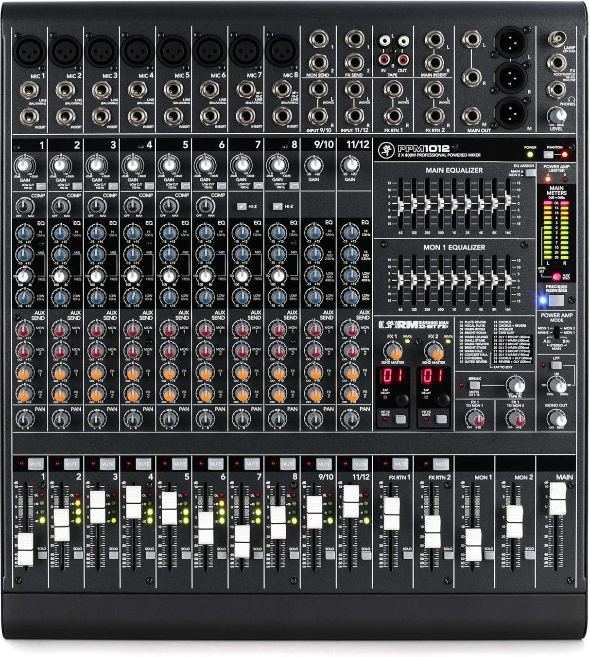 Mackie PPM1012  1600W 12-channel Powered Desktop Mixer w/ Effects