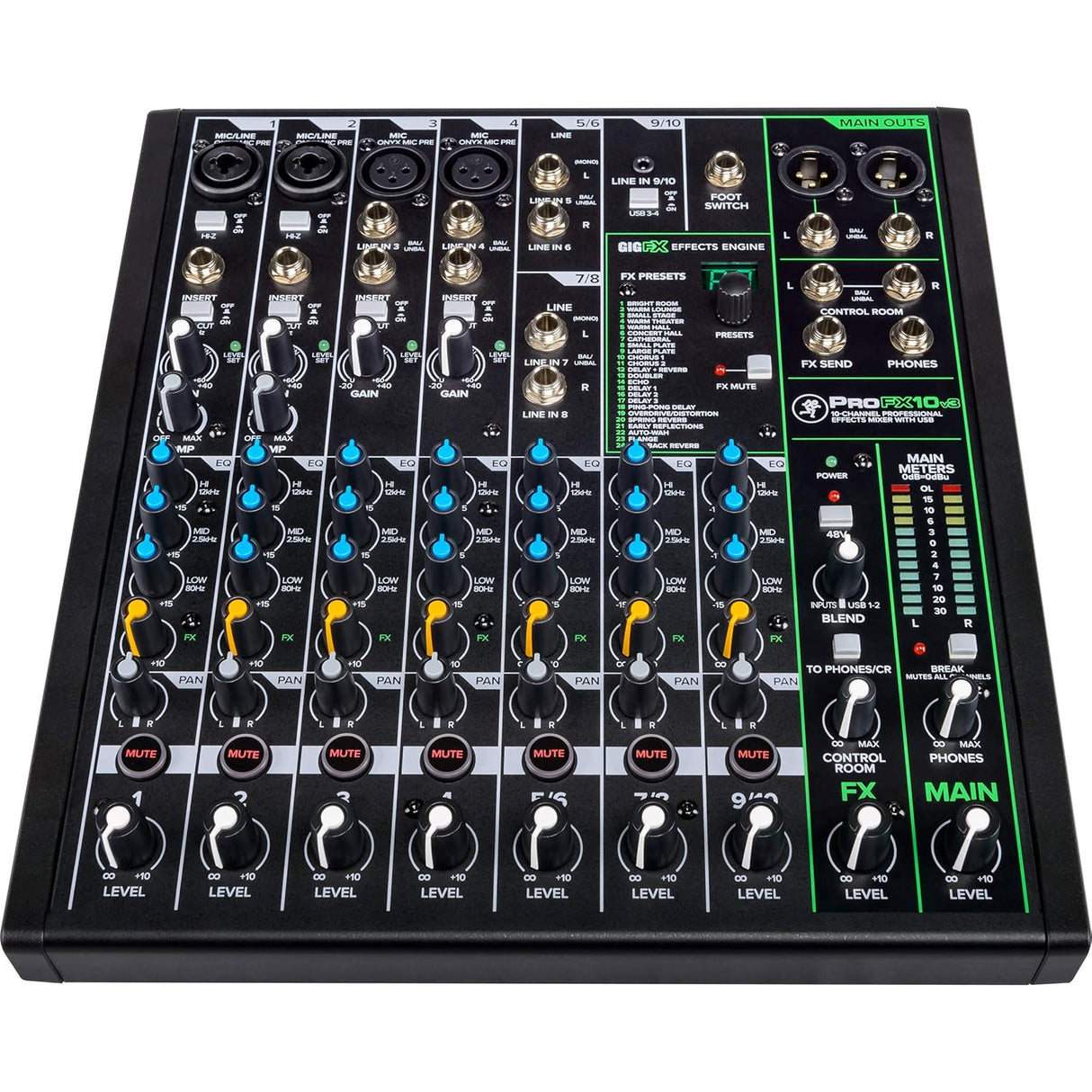 Mackie ProFX10v3 10-Channel Professional Effects Mixer w/ USB