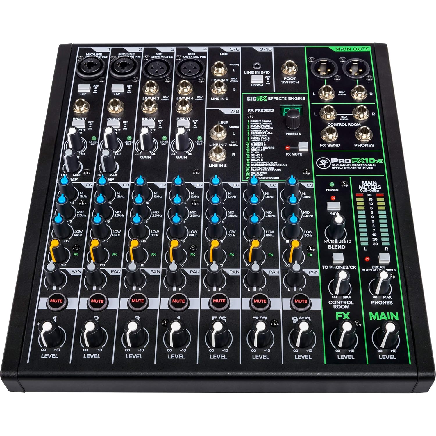Mackie ProFX10v3 10-Channel Professional Effects Mixer w/ USB