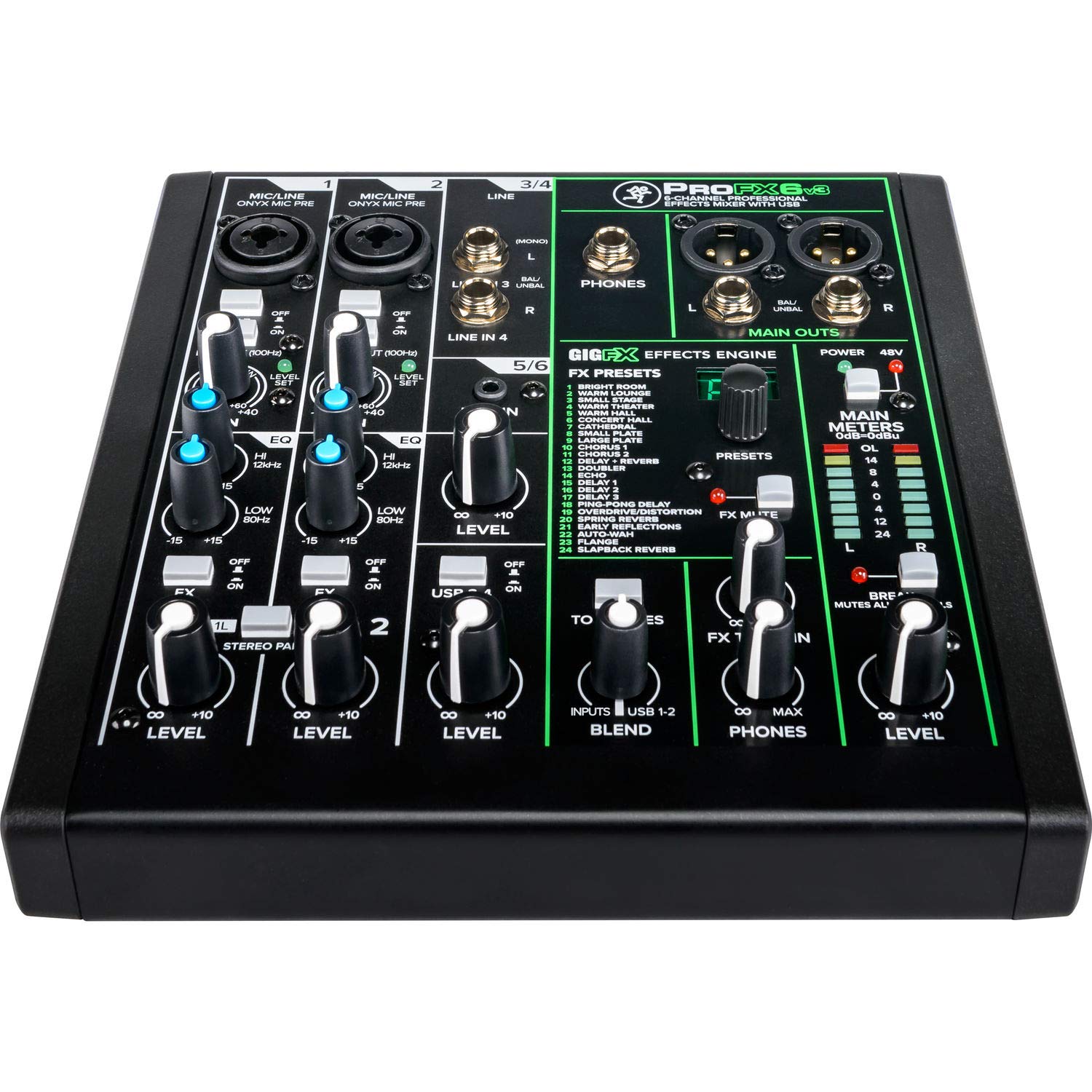 Mackie ProFX6v3 6-Channel Professional Analog Mixer w/ USB