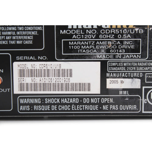 Marantz CDR510 Dual Bay CDR/RW Recorder